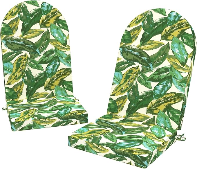 Outdoor Foam Adirondack Cushion, Water Repellent Foam Cushion for Adirondack Chairs Patio Furniture, 44 x 19 Inch, Lush Leaf Jungle