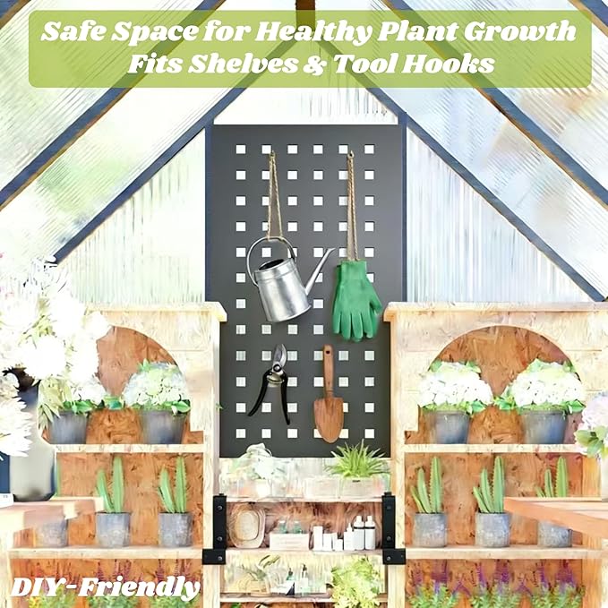 6x8 FT Greenhouse for Outdoors, Polycarbonate Greenhouse with Quick Setup Structure and Roof Vent, Aluminum Large Walk-in Green House for Outside Garden Backyard, Charcoal Black