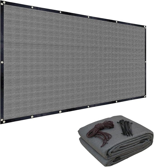 FAIR WIND 90% Sun Shade Cloth with Improved Grommets 5' x 10' Outdoor Sun Screen Fabric Cover for Patio Garden Pergola Canopy - Grey