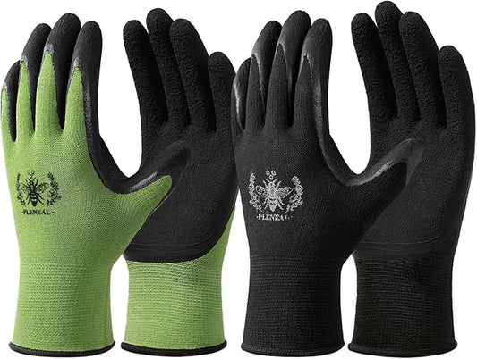 Pleneal Gardening Gloves for Women Men - Leather Garden Gloves Thorn Proof, Outdoor Protective Working Gloves for Weeding