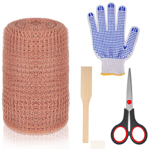 Copper Mesh Rodent Control, 5 in x 50 ft Proof Wire Screen Roll for Mice Rat Rodent, Bat & Snail, DIY Blocker Weep Hole Filler & Wool Mouse Trap