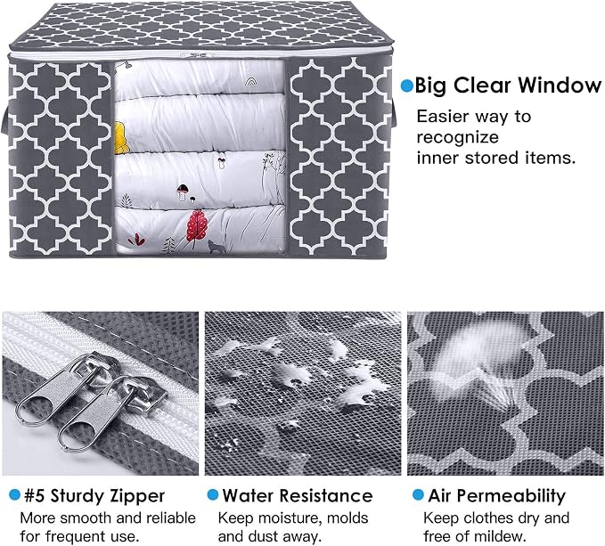 Storage Bags 100L 4Pack Clothes Organization and Storage Containers