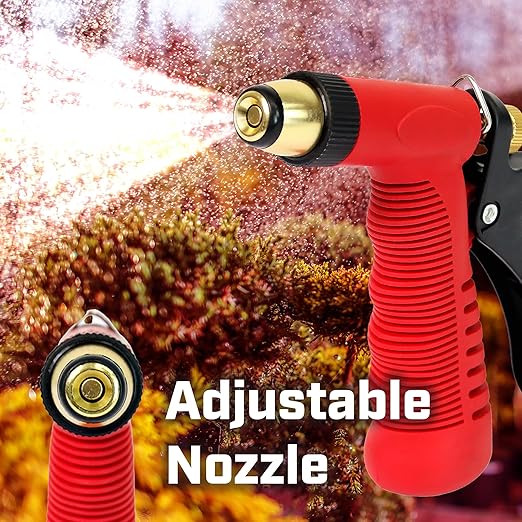 Chapin 4608: Adjustable Cone Tip Garden Hose Spray Nozzle with Rear Trigger Grip, Threaded Connection Fits Standard Garden Hose, for Gardening, Landscaping, Watering and Outdoor Jobs, Red/Black