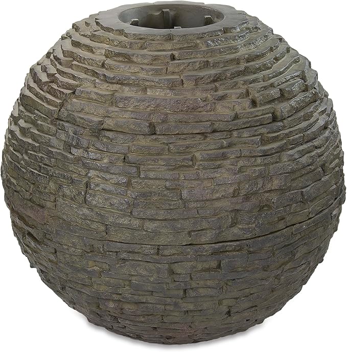 Aquascape Stacked Slate Sphere Water Fountain for Yard, Landscape, and Garden, Small | 78287