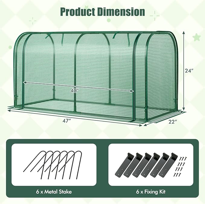 Happygrill Raised Garden Bed with Greenhouse Cover, Raised Bed with Legs & Drainage Holes for Herbs, Vegetables, Outdoor Wood Elevated Planter Box for Patio, Backyard, Balcony (Green+Natural)