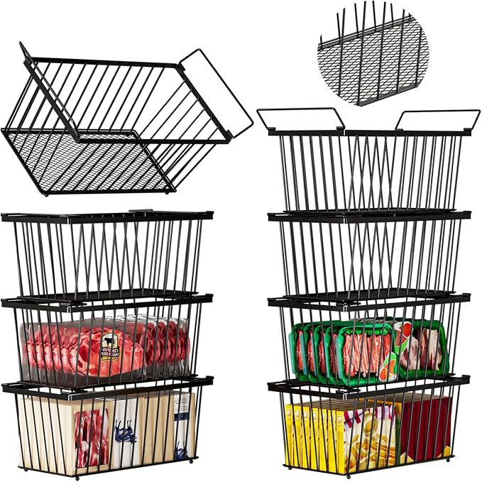 Enhanced Leak-Proof Bottom, Freezer Organizer Bins for 7 Cu.Ft,8 Pack)
