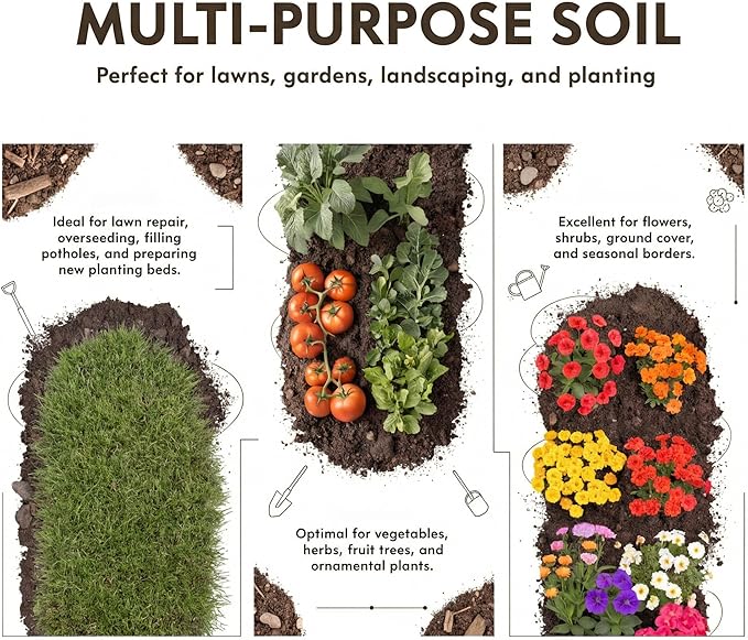 All Purpose Topsoil 24 lb Pail, Organic Potting Soil and Planting Mix, Root Boosting Garden Soil for Indoor Outdoor Houseplants, Flowers, Vegetables, Herbs, Shrubs, Raised Beds and Containers