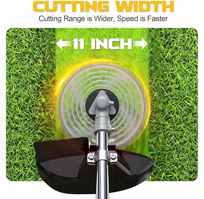 Cordless 2-in-1 Tiller Cultivator & Weed Wacker Compatible with Dewalt 20V Battery (Tool Only), 500RPM Electric Garden Tiller String Trimmer, 9" Tilling Width 9.4" Depth for Soil Lawn Cultivation