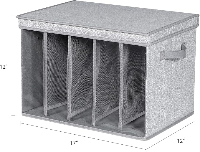 Zilink Sweater Organizers Clothes Organizer for Closet, Grey Pattern, 3Pack