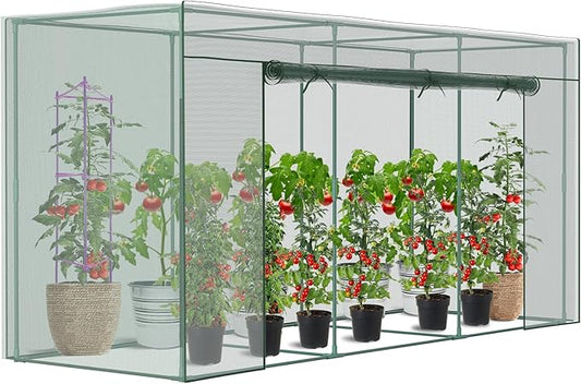 Crop Cages for Garden Plant, 11.8x4x6 Ft Plant Protection Tent with Zippered Door, Raised Bed Cover, Garden Bed Cover with Frame, Wind-Resistant Plant Cages for Outdoor Plants Vegetable Flower