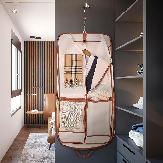 ZEGUR Premium Garment Bag Carry On Hangs Blazers, Pantsuits and More