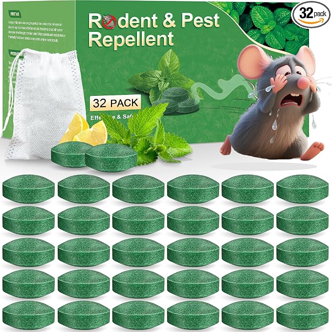 Mouse Rodent Repellent, 32 Pack Peppermint Oil Repellent for Pests