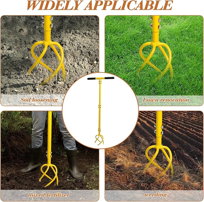 BARAYSTUS Garden Hand Tiller Garden Claw Twist Tiller Cultivator Tiller Soil Loosener Lawn Aerator Areator Loosen, Rototiller, Garden Bed and Plant Box Cultivator, Garden Tools.