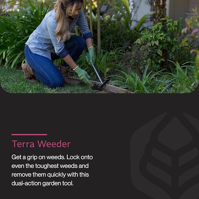 Yard Butler Terra Garden Weeder Hand Tool, ITT-1W - Essential Gardening Tool for Yardwork - Power-Coated Steel Construction - Comfortable Grip - Long-Lasting - Rust-Resistant