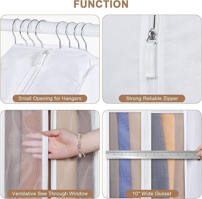 60 Inch Premium Cotton Garment Bag for Hanging Clothes and Storage