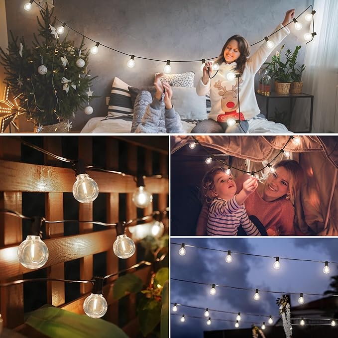 Mlambert G40 LED Replacement Light Bulbs for String Lights, Dimmable E12 Base Shatterproof Bulbs, 1W Equal to 5W, Neutral White 4000K, 50Pack, Not Solar