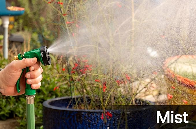 Rain Bird C06505 Pistol Grip Rear Trigger Garden Hose Nozzle, Durable Zinc Metal Body, 5-Pattern, Green