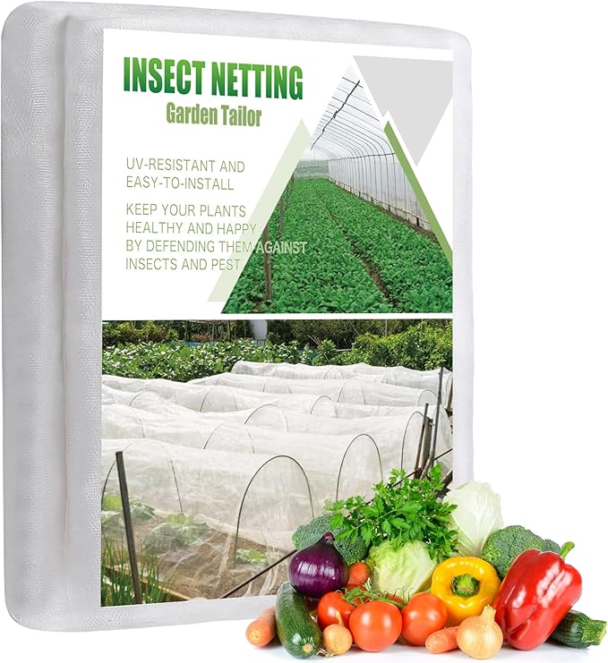 Garden Insect Netting Pest Barrier: 10'x90' Bug Netting for Garden Protection Mosquito Net Fine Mesh Cicada Tree Net Greenhouse Row Cover for Crops Plants Vegetables Flowers Fruits Silver