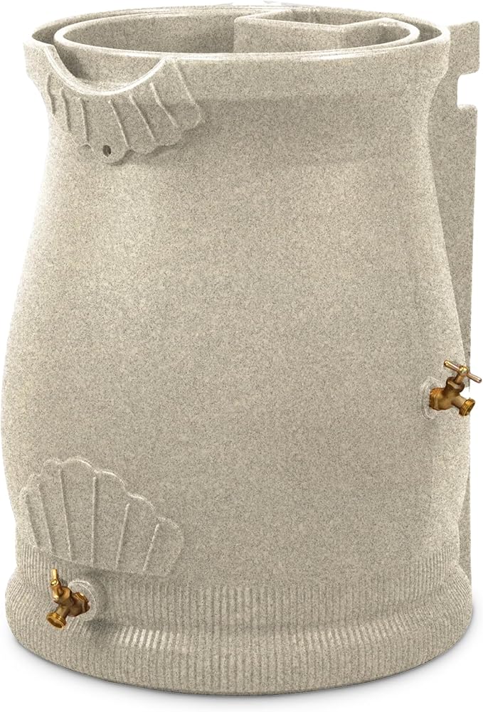 Good Ideas RWUrn50-SAN Rain Wizard Rain Barrel Urn, 50 Gallon, Sandstone