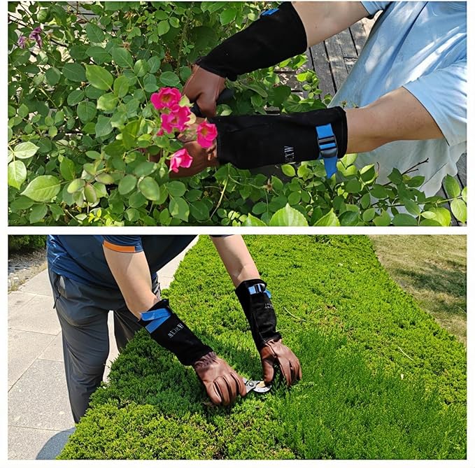 Gardening Gloves for Rose and Cactus Handling,Cow Leather Garden Gloves Thorn Proof,Gardening Gifts for Womens/Mens