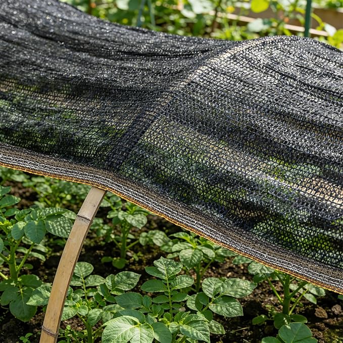 55% Shade Cloth for Garden,HDPE Cuttable Sun Shade for Plants,Mesh Garden Shade Cloth for Greenhouse Vegetables,Plant Heat Protection Black Cover for Patio Raised Bed (10×20FT)