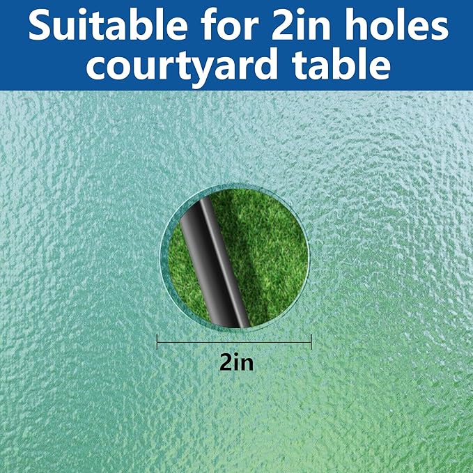 DECOHS 2 Pcs 2 Inch Parasol Umbrella Hole Ring Plug and Cap Set, Thicker Patio Table Hole Cover Insert, Deck Table Umbrella Holes Plug Replacement Parts for Outdoor Patio Table Garden Yard