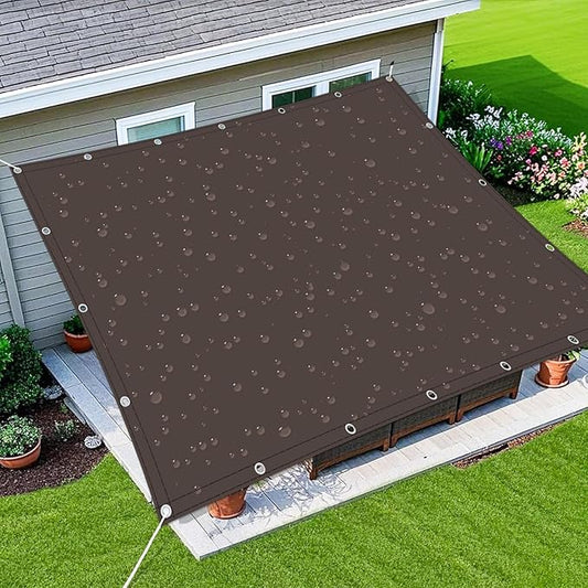 Sun Shade Sail 9'9"x13' Waterproof Shade Cloth Canopy Sunshade Camping Tarps Tent Cover with Grommets for Backyard Yard Deck Patio Pergola Garden Outdoor