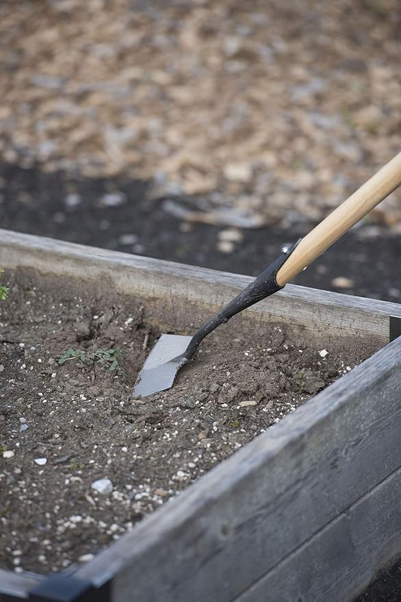 Gardener's Supply Company Lifetime Dutch Hoe | High-Carbon Boron Steel Blade & 54" Long European Ash Wood T-Handle | Easy to Use Gardening Tool