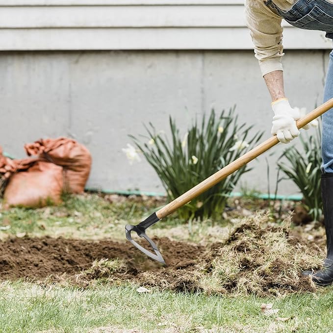 Uonlytech Hollow Garden Hoe Heavy Duty Steel Weeding Tool 8.38X6.69X4.80In for Backyard Farming Soil Loosening Planting and Tillage