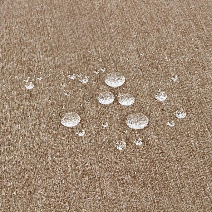 Outdoor Tablecloth Wrinkle-Free Stain Resistant Waterproof Polyester Fabric Table Cover with Zipper Umbrella Hole for Picnic/Party/Dinner/Patio Garden(70inch Round,Zippered,Flax)