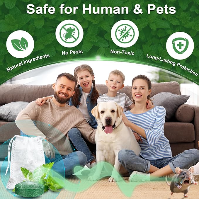 Mouse Rodent Repellent, 32 Pack Peppermint Oil Repellent for Pests