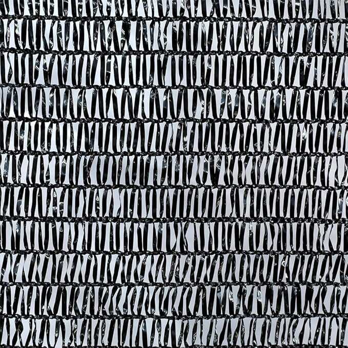 Agfabric 50% Shade Cloth Sunblock Shade Cloth Cover with Clips for Plants 6.5’ X 20’, Black