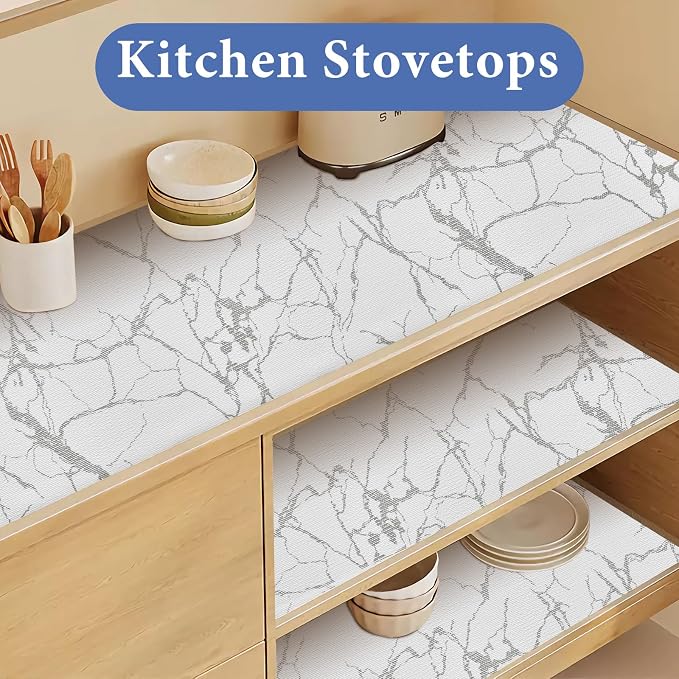 Drawer and Shelf Liner for Kitchen Cabinet: 12 in X 30 Ft Non Slip