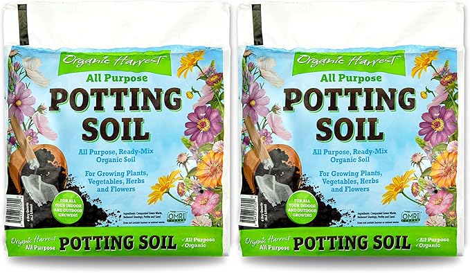 Generic Organic Potting Soil Mix - All Purpose Ready-to-Use Garden Soil for Indoor-Outdoor Plants, Vegetables, Herbs & Flowers - Enriched with Nutrients, Eco-Friendly (8 qt. (2 Pack)), Brown