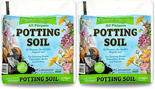Generic Organic Potting Soil Mix - All Purpose Ready-to-Use Garden Soil for Indoor-Outdoor Plants, Vegetables, Herbs & Flowers - Enriched with Nutrients, Eco-Friendly (8 qt. (2 Pack)), Brown