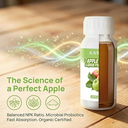10 oz Organic Apple Tree Fertilizer & Liquid Fruit Tree Plant Food - Microbial Probiotic Nutrient Solution for Root Growth & Green Leaves