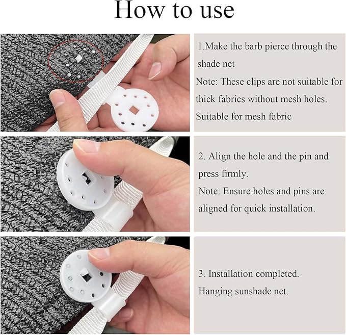 20pcs Shade Cloth Heavy Duty Lock Grip 1.5in White Plastic Clip Garden Sun Shade Fixed Clamp Outdoor Sunshade Net Fixing Clip for Garden Sunshade Net Anti Bird Netting