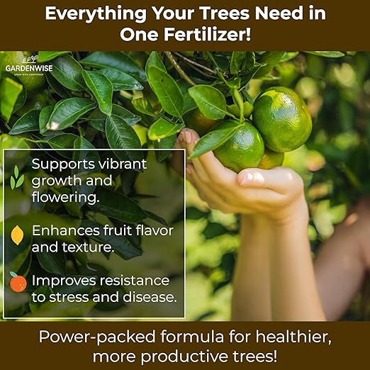 GARDENWISE Professional Citrus Fertilizer + Vital Micronutrients; Perfect Balanced NPK for All Citrus; for Indoor and Outdoor Plants; Orange, Lime, Avocado and Lemon Tree Fertilizer (2 QUARTS)