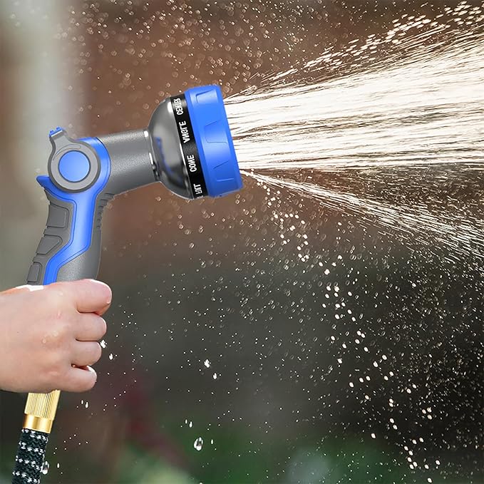 Hose Nozzle 10 Adjustable Patterns Garden Hose Nozzle Premium High Pressure Water Hose Nozzle with Thumb Control Design Hose Sprayer Nozzle for Garden & Lawns Watering, Cleaning, Pets & Car Washing