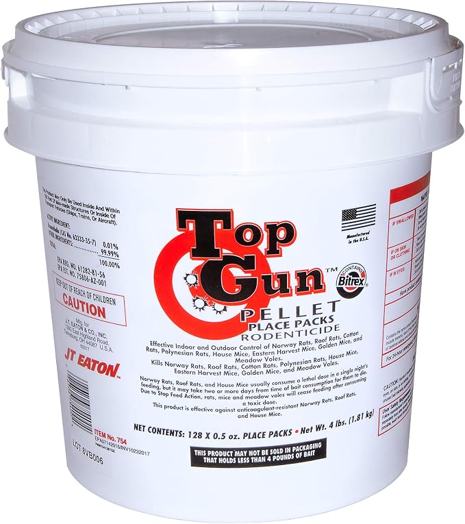 Top Gun Pellets Place Packs – Ready-to-Use Rodenticide Pellets for Rat & Mouse Control | Ready-To-Use Pellet Place Packs; Designed for Use in Bait Stations; Effective Rat and Mouse Control