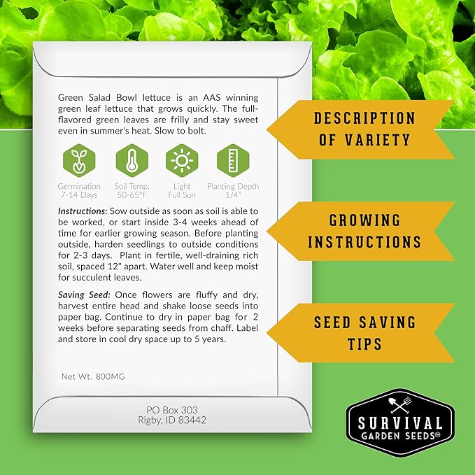 Hydroponics Vegetable Seed Collection for Planting - Watercress, Spinach, Siberian Kale, Swiss Chard, Buttercrunch, Oakleaf Lettuce Varieties to Grow Indoors Non-GMO Heirloom Survival Garden Seeds