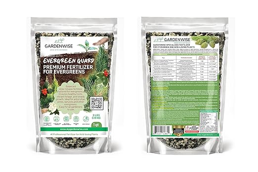 GARDENWISE Evergreen Fertilizer – All-Purpose Granular Plant Food for Outdoor Trees and Shrubs, Azaleas, Magnolias, Pines & Arborvitae – Slow-Release Formula (1/2 Quart)