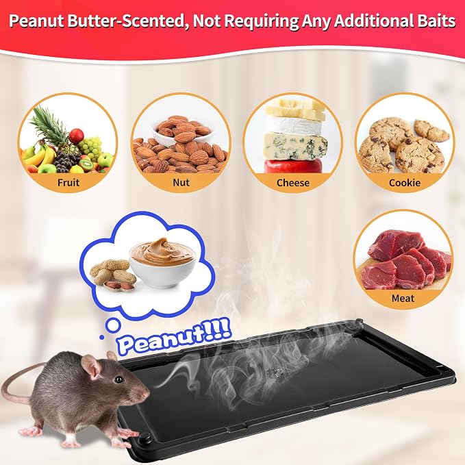 LULUCATCH Mouse Traps, 24 Pack Large Glue Traps Mouse Traps Indoor for Home, Pre-Baited Non-Toxic Bulk Glue Boards for Mice, Snakes, Rat, Lizard, Cockroach & Spiders, Pet Safe, Easy to Use