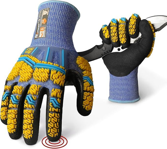 Schwer PRO-SKIN Impact Gloves with ANSI A4 Cut Reistant Protection, Flexible and Comfortable Work Gloves with Grip，Touchscreen, Used for Oil and Gas E&P，Mechanic, Construction, XL, PM3900-T