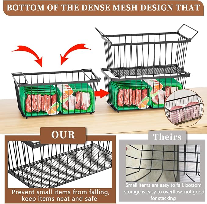 Enhanced Leak-Proof Bottom, Freezer Organizer Bins for 7 Cu.Ft,8 Pack)