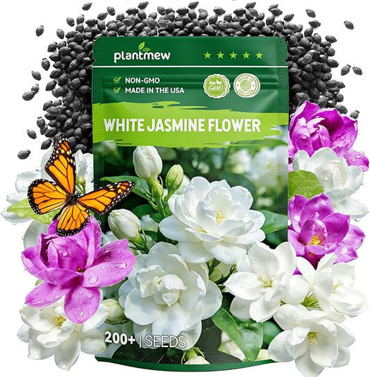 Jasmine Seeds for Planting Mixed Colors (White & Purple), Midnight Perfume Jasmine Seeds, 200+ Fragrant Flower Seeds, Easy to Grow Garden Flowers for Indoor Outdoor