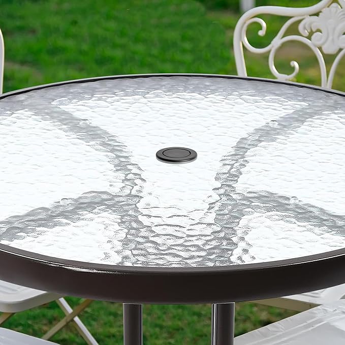 DECOHS 2 Pcs 2 Inch Parasol Umbrella Hole Ring Plug and Cap Set, Thicker Patio Table Hole Cover Insert, Deck Table Umbrella Holes Plug Replacement Parts for Outdoor Patio Table Garden Yard