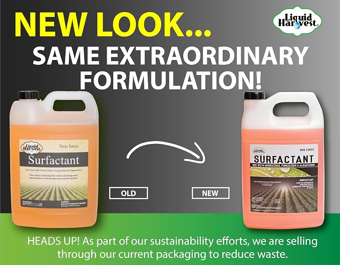 Liquid Harvest Concentrated Surfactant for Herbicides Non-Ionic Gallon (128oz), Increase Product Coverage, Increase Product Penetration, Increase Product Effectiveness
