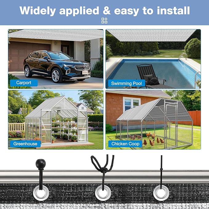 85% 10x20 FT Aluminet Shade Cloth with Grommets 6/8/10/12/20/ FT Aluminum Reflective Tarp Sun Heat Reflective Blocking Sun for Cars Garden Patio Kennel Outdoor Cover