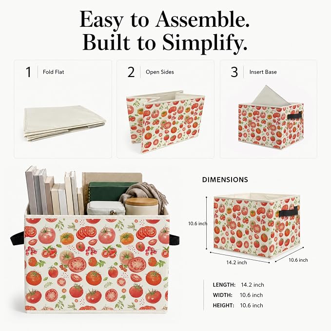 Red Tomato Fruit Storage Bins Box with Handles